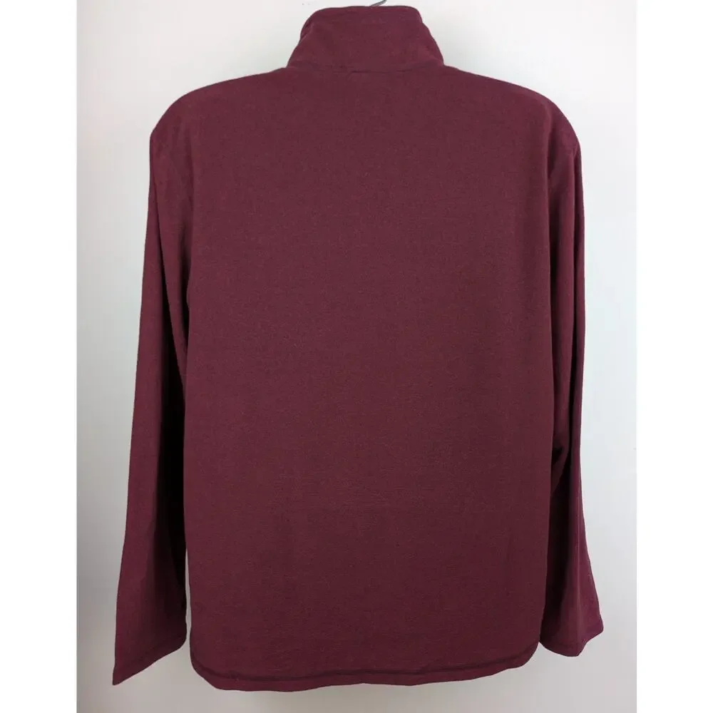 The North Face Mens Quarter Zip Fleece Pullover Large Maroon Burgundy Gorpcore